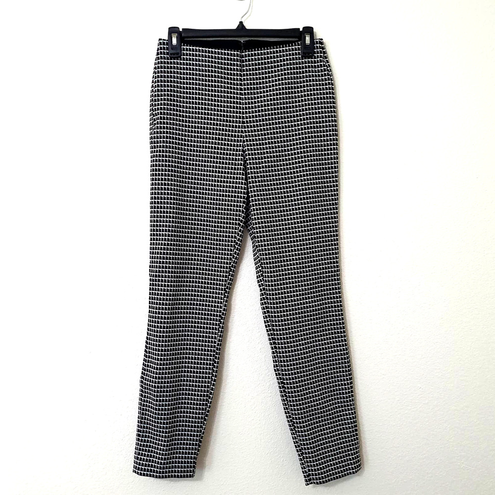 DKNY Houndstooth Black White Ankle Length Pants Women's Size 8